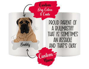 Personalized Bullmastiff Dog Mom Dad Mug, Funny Dog Owner Gift