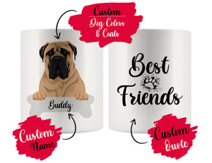Personalized Bullmastiff Dog Rescue Mom Dad Mug, Best Dog Owner Gift