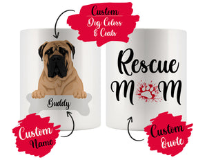 Personalized Bullmastiff Dog Rescue Mom Dad Mug, Best Dog Owner Gift