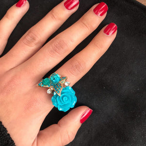 Butterfly & Flower Adjustable Ring For Elegant Woman (Spring 2018) - Freedom Look
