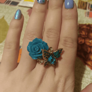 Butterfly & Flower Adjustable Ring For Elegant Woman (Spring 2018) - Freedom Look