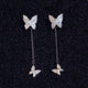 Crystal Butterfly Long Earrings - Freedom Look