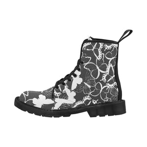 Black Butterfly Canvas Women's Boots - Freedom Look