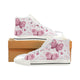 High & Low Top Canvas Women's Shoes - Pink Butterfly With Hearts - Freedom Look