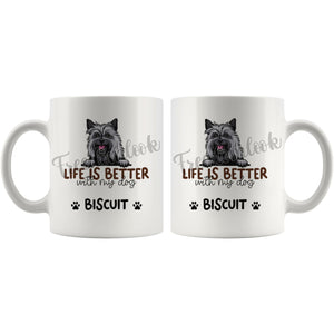 Personalized Caim Terrier Dog Mom Dad Mug, Custom Dog's Name Gift