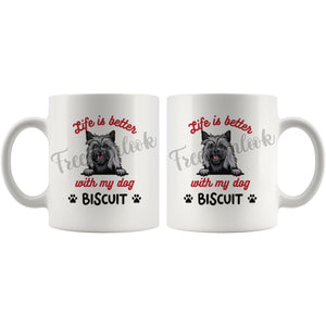 Personalized Caim Terrier Dog Mom Dad Mug, Custom Dog's Name Gift