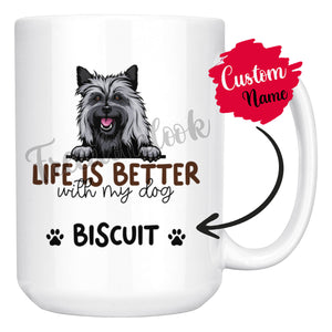 Personalized Caim Terrier Dog Mom Dad Mug, Custom Dog's Name Gift