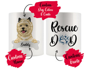 Personalized Cairn Terrier Dog Rescue Mom Dad Mug, Best Dog Owner Gift