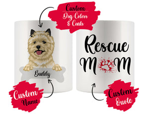 Personalized Cairn Terrier Dog Rescue Mom Dad Mug, Best Dog Owner Gift