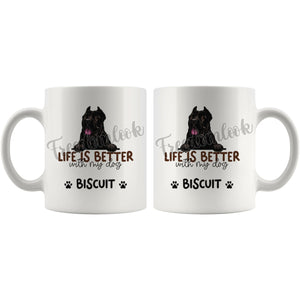 Personalized Cane Corso Dog Mom Dad Mug, Custom Dog's Name Gift