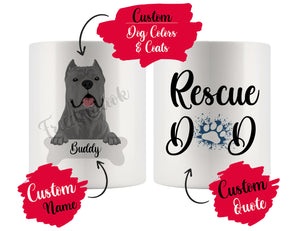 Personalized Cane Corso Dog Rescue Mom Dad Mug, Best Dog Owner Gift