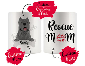 Personalized Cane Corso Dog Rescue Mom Dad Mug, Best Dog Owner Gift