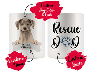 Personalized Catahoula Leopard Dog Rescue Mom Dad Mug, Best Dog Owner Gift