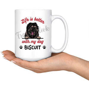 Personalized Caucasian Shepherd Dog Mom Dad Mug, Custom Dog's Name Gift