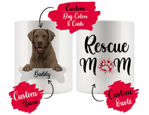 Personalized Chesapeake Bay Retriever Dog Rescue Mom Dad Mug, Dog Owner Gift