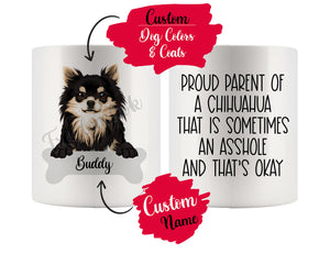 Personalized Longhaired Chihuahua Dog Mom Dad Mug, Funny Dog Owner Gift