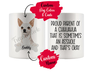Personalized Chihuahua Dog Mom Dad Mug, Funny Dog Owner Gift