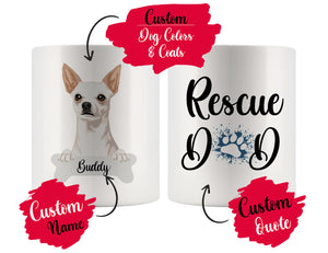 Personalized Chihuahua Dog Rescue Mom Dad Mug, Best Dog Owner Gift