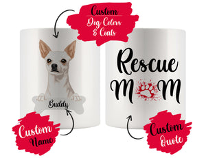 Personalized Chihuahua Dog Rescue Mom Dad Mug, Best Dog Owner Gift