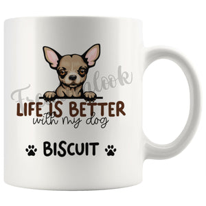 Personalized Chihuahua Dog Mom Dad Mug, Custom Dog's Name Gift
