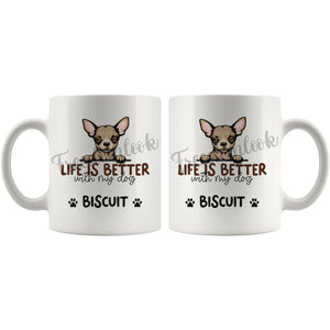 Personalized Chihuahua Dog Mom Dad Mug, Custom Dog's Name Gift
