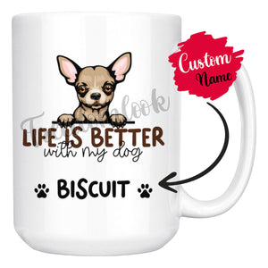 Personalized Chihuahua Dog Mom Dad Mug, Custom Dog's Name Gift