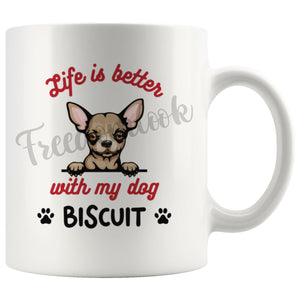 Personalized Chihuahua Dog Mom Dad Mug, Custom Dog's Name Gift