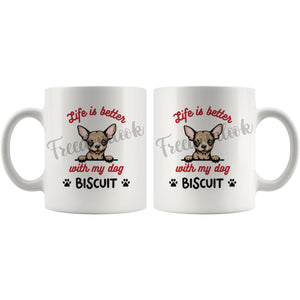 Personalized Chihuahua Dog Mom Dad Mug, Custom Dog's Name Gift