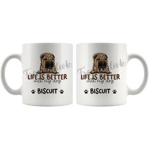 Personalized Chinese Sharpei Dog Mom Dad Mug, Custom Dog's Name Gift