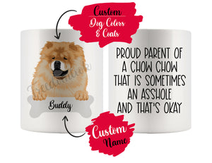 Personalized Chow Chow Dog Mom Dad Mug, Funny Dog Owner Gift