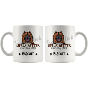 Personalized Chowchow Dog Mom Dad Mug, Custom Dog's Name Gift