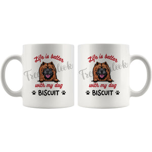 Personalized Chowchow Dog Mom Dad Mug, Custom Dog's Name Gift
