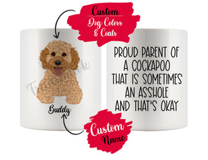 Personalized Cockapoo Dog Mom Dad Mug, Funny Dog Owner Gift
