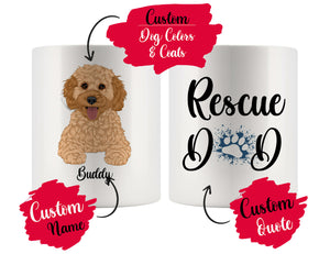 Personalized Cockapoo Dog Rescue Mom Dad Mug, Best Dog Owner Gift