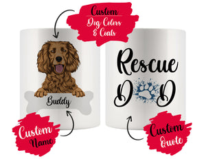 Personalized Cocker Spaniel Dog Rescue Mom Dad Mug, Best Dog Owner Gift