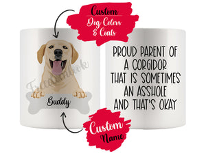 Personalized Corgidor Dog Mom Dad Mug, Funny Dog Owner Gift