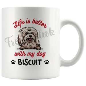 Personalized Coton de Tulear Dog Mom Dad Mug, Custom Dog's Name Gift