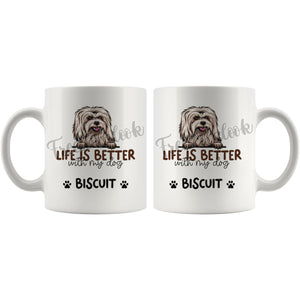 Personalized Coton de Tulear Dog Mom Dad Mug, Custom Dog's Name Gift