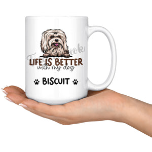 Personalized Coton de Tulear Dog Mom Dad Mug, Custom Dog's Name Gift