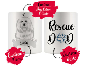 Personalized Coton de Tulear Dog Rescue Mom Dad Mug, Best Dog Owner Gift