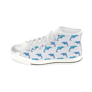High & Low Top Blue Dolpins Canvas Shoes - Freedom Look
