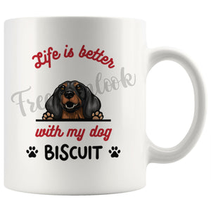 Personalized Dachshund Dog Mom Dad Mug, Custom Dog's Name Gift
