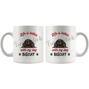 Personalized Dachshund Dog Mom Dad Mug, Custom Dog's Name Gift