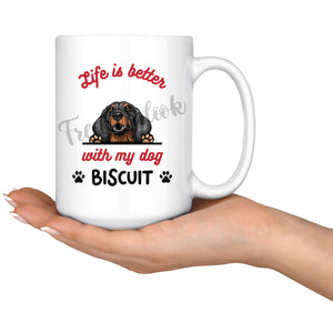 Personalized Dachshund Dog Mom Dad Mug, Custom Dog's Name Gift