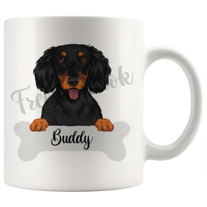 Personalized Longhaired Dachshund Dog Mom Dad Mug, Funny Dog Owner Gift