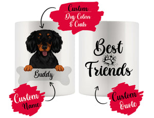 Personalized Longhaired Dachshund Dog Rescue Mom Dad Mug, Best Dog Owner Gift