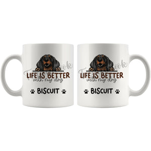 Personalized Dachshund Dog Mom Dad Mug, Custom Dog's Name Gift