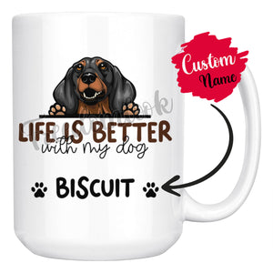Personalized Dachshund Dog Mom Dad Mug, Custom Dog's Name Gift