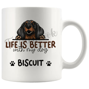 Personalized Dachshund Dog Mom Dad Mug, Custom Dog's Name Gift