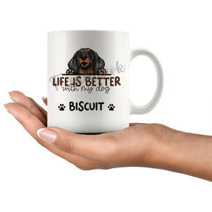 Personalized Dachshund Dog Mom Dad Mug, Custom Dog's Name Gift